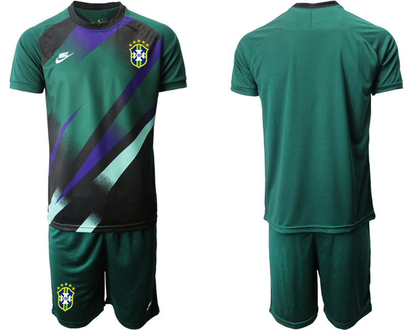 2020-21 Brazil Green Goalkeeper Soccer Jersey