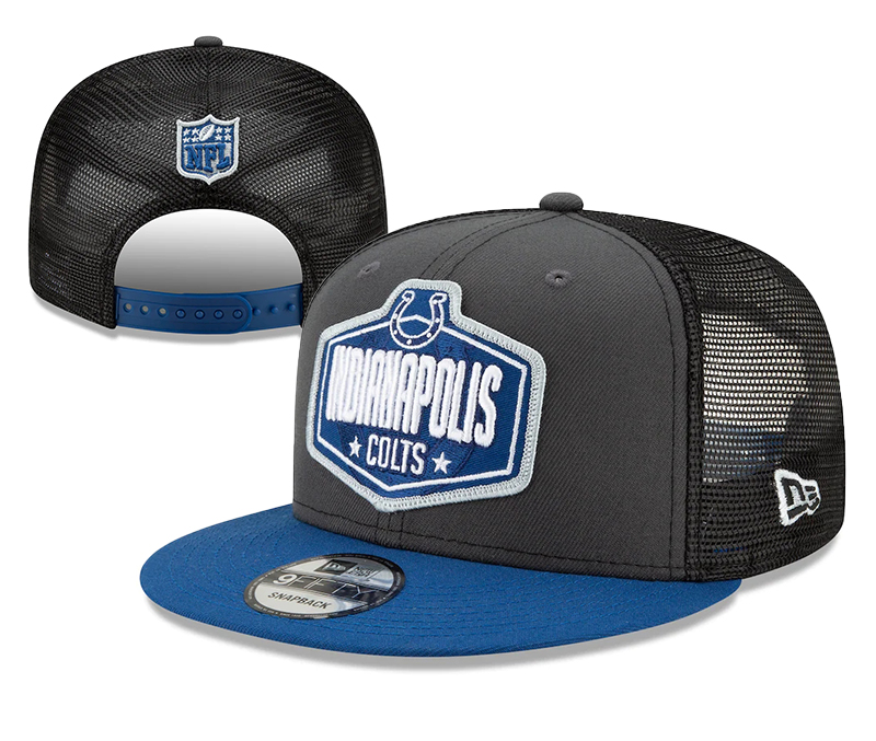 Colts Team Logo Black 2021 NFL Draft New Era Adjustable Hat YD