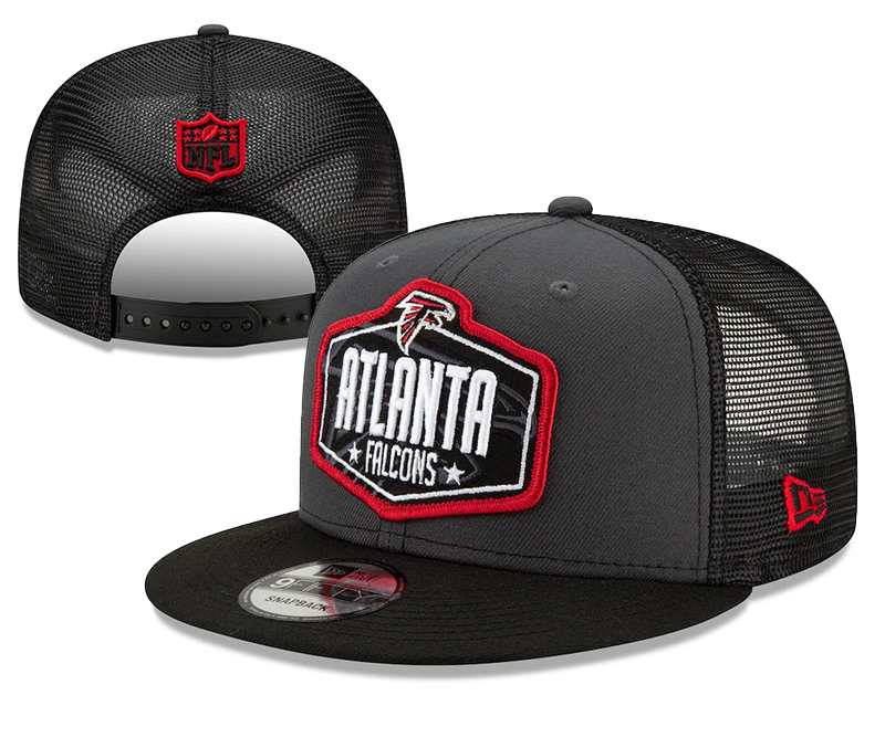 Falcons Team Logo Black 2021 NFL Draft New Era Adjustable Hat YD