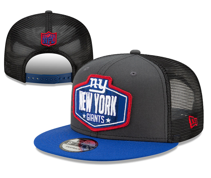 New York Giants Team Team Logo Black 2021 NFL Draft New Era Adjustable Hat YD
