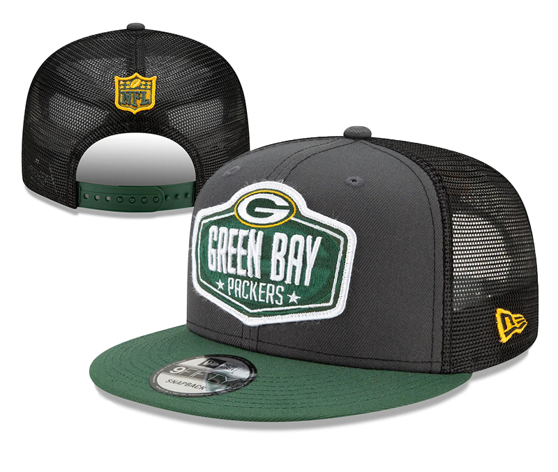Packers Team Logo Black 2021 NFL Draft New Era Adjustable Hat YD