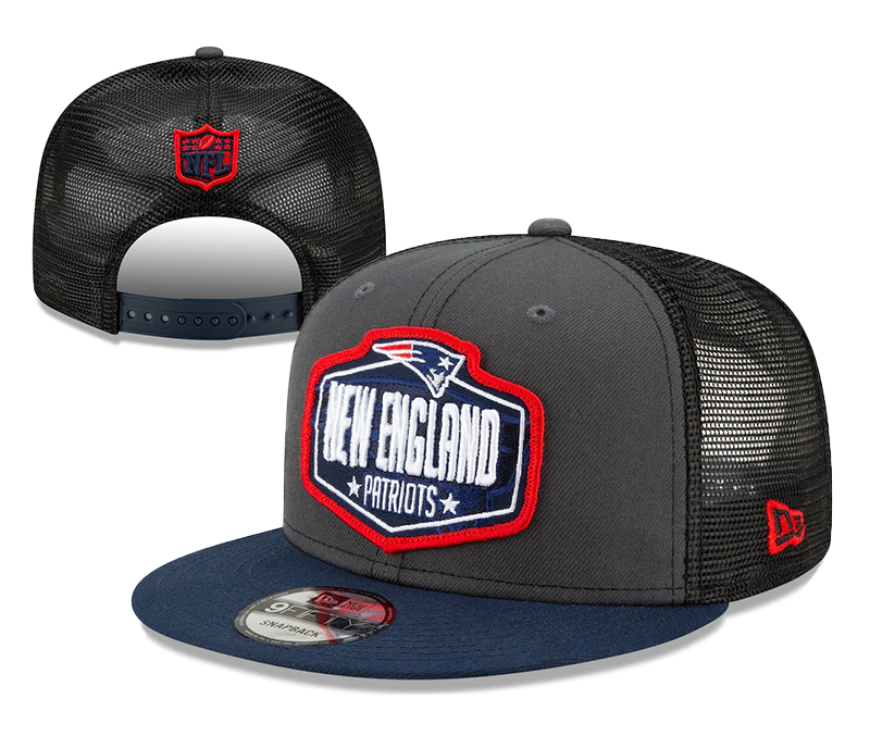 Patriots Team Logo Black 2021 NFL Draft New Era Adjustable Hat YD