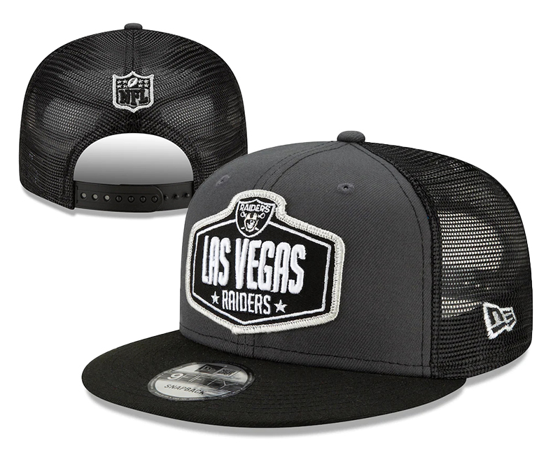 Raiders Team Logo Black 2021 NFL Draft New Era Adjustable Hat YD