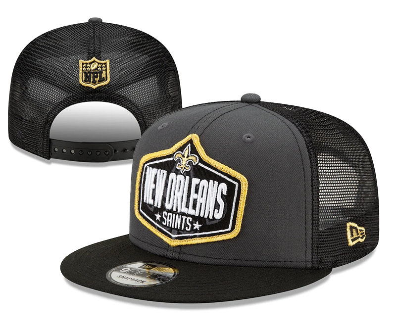 Saints Team Team Logo Black 2021 NFL Draft New Era Adjustable Hat YD