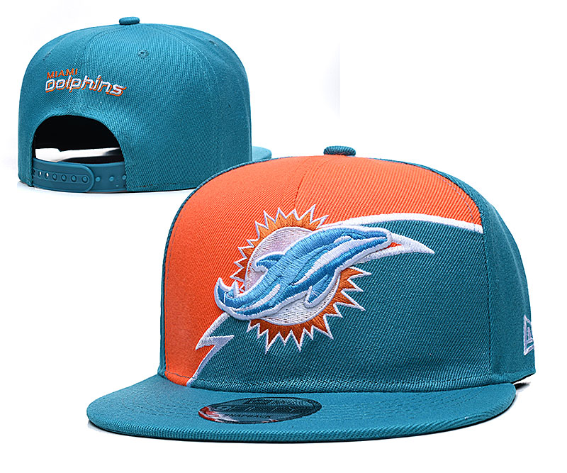 Dolphins Team Logo Aque Orange Adjustable Hat GS