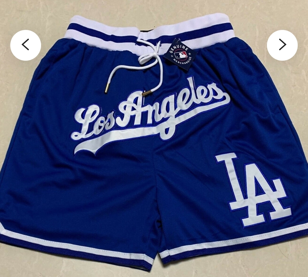 Men's Los Angeles Dodgers Team Logo Royal With Pocket Baseball Shorts