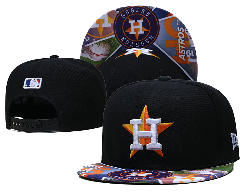 Astros Team Logos Black Adjustable Hat LH