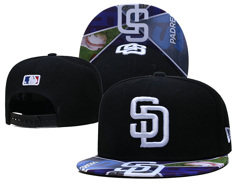 Padres Team Logos Black Adjustable Hat LH