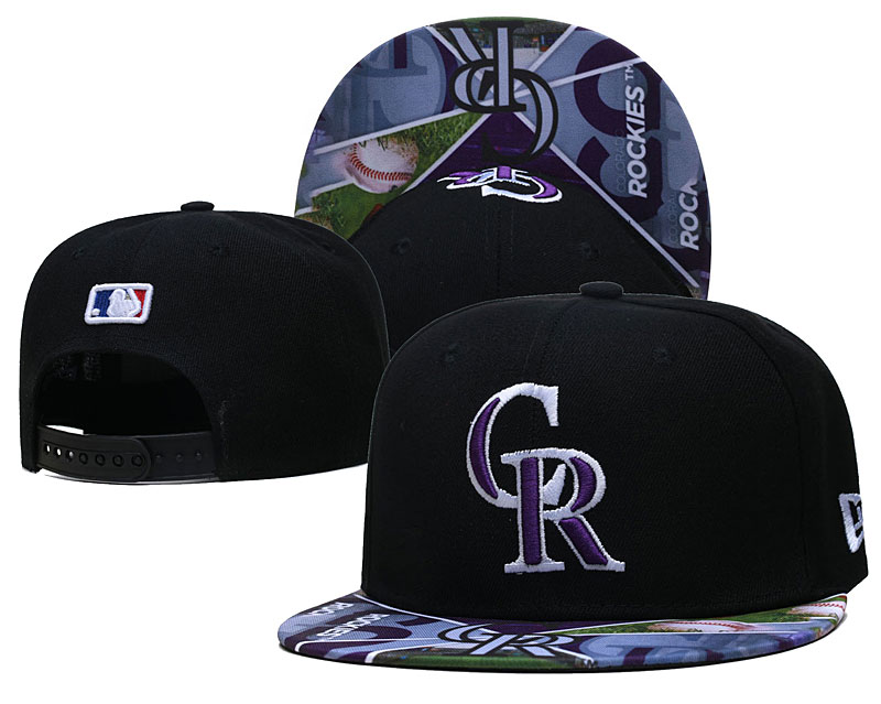 Rockies Team Logos Black Adjustable Hat LH