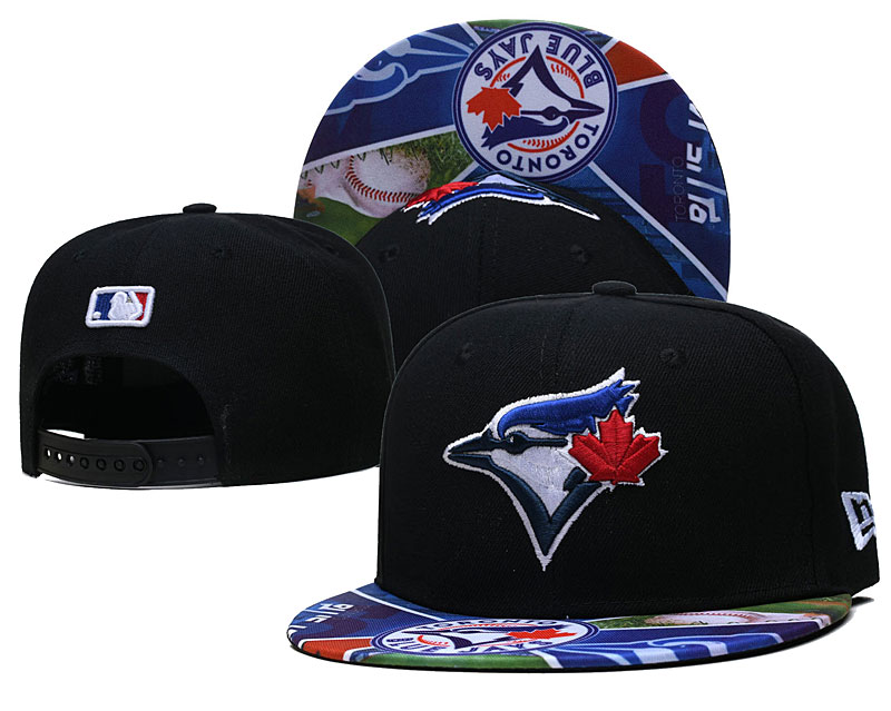 Toronto Blue Jays Team Logos Black Adjustable Hat LH