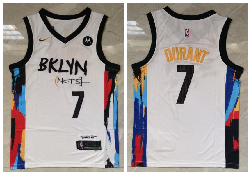 Nets 7 Kevin Durant White 2021 City Edition Nike Swingman Jersey