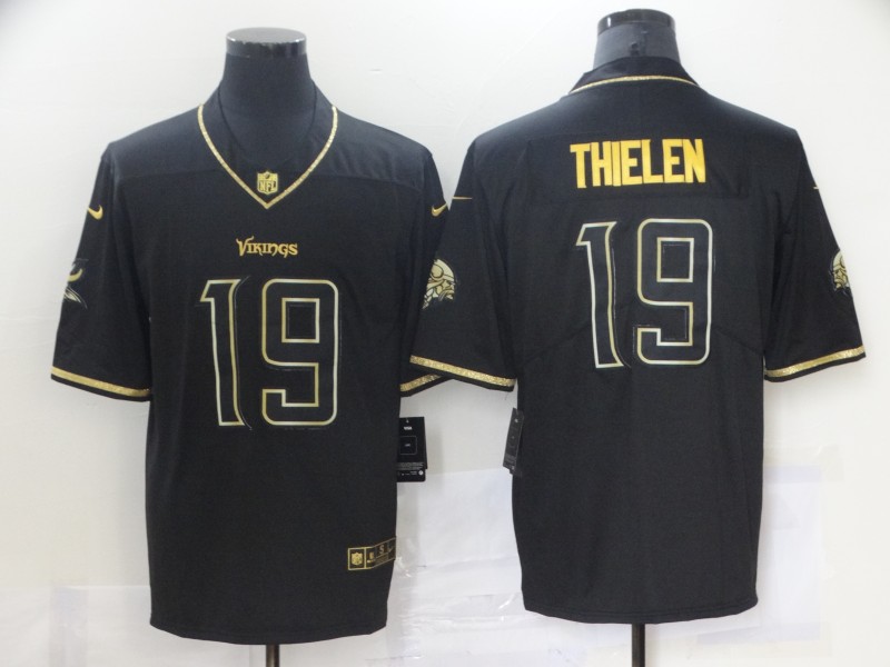 Nike Vikings 19 Adam Thielen Black Gold Vapor Untouchable Limited Jersey