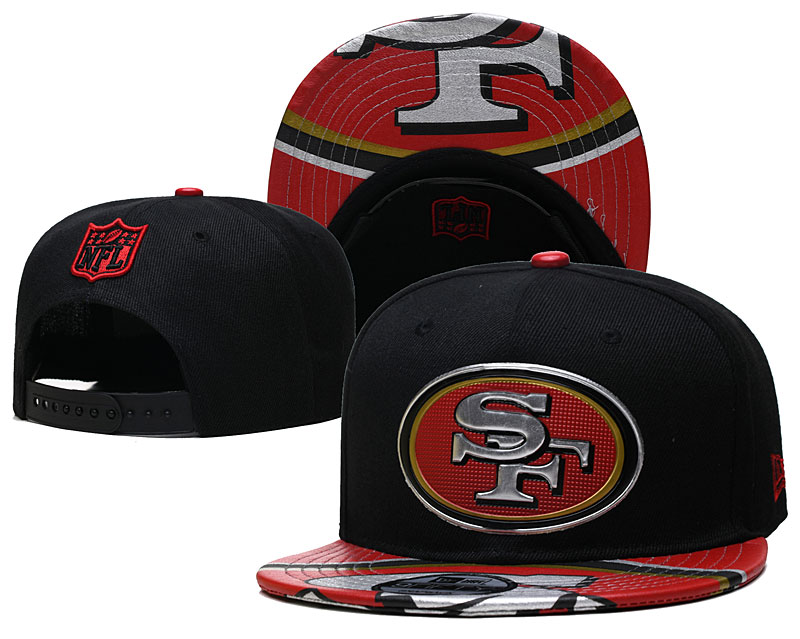 49ers Team Logo Black Adjustable Hat YD - Click Image to Close