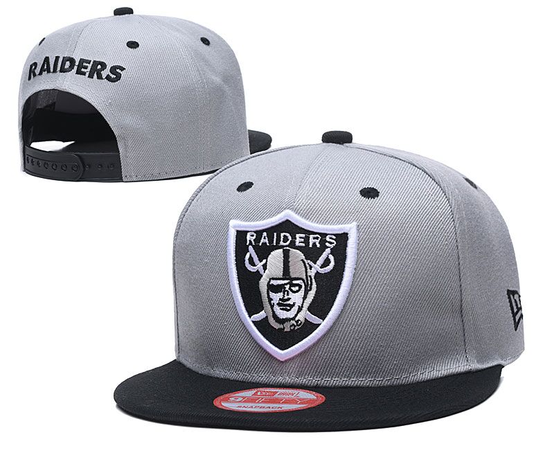 Raiders Team Logo Gray Adjustable Hat LT