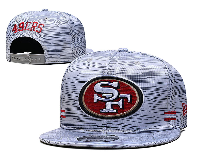 49ers Team Logo New Era Gray 2020 NFL Sideline Adjustable Hat TX