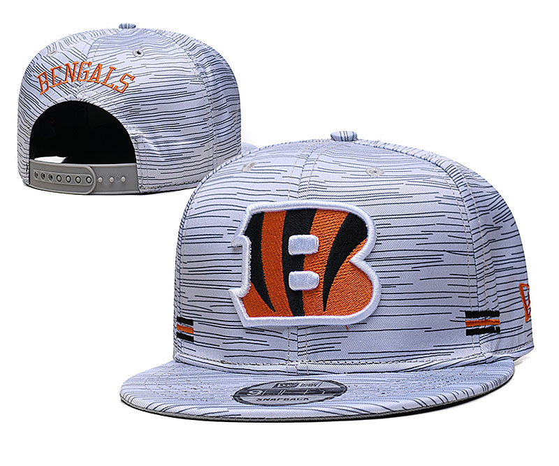 Bengals Team Logo New Era Gray 2020 NFL Sideline Adjustable Hat TX - Click Image to Close