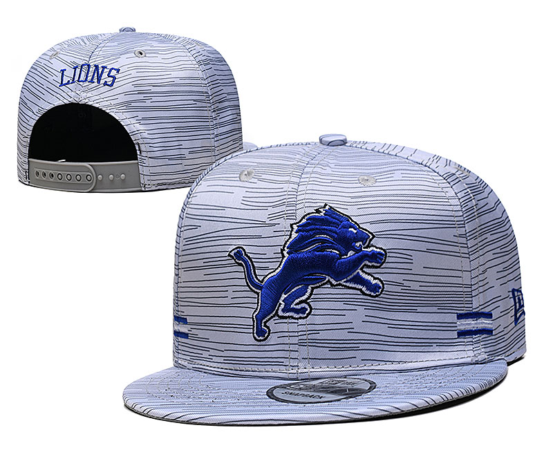 Lions Team Logo New Era Gray 2020 NFL Sideline Adjustable Hat TX