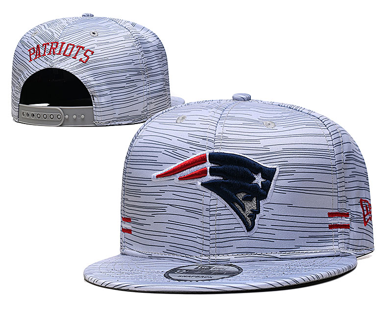 Patriots Team Logo New Era Gray 2020 NFL Sideline Adjustable Hat TX - Click Image to Close