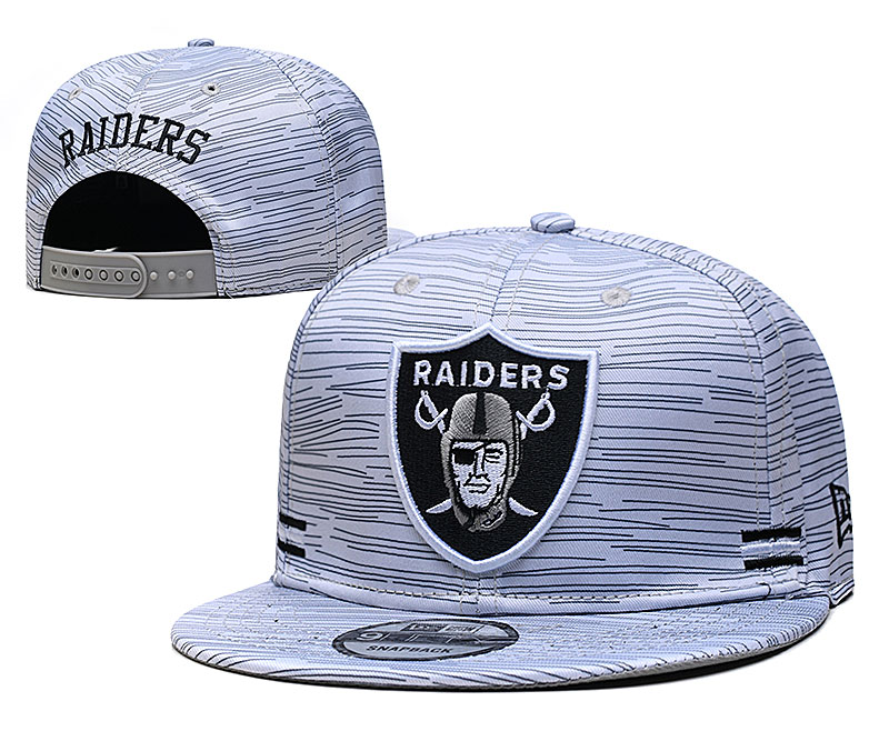 Raiders Team Logo New Era Gray 2020 NFL Sideline Adjustable Hat TX