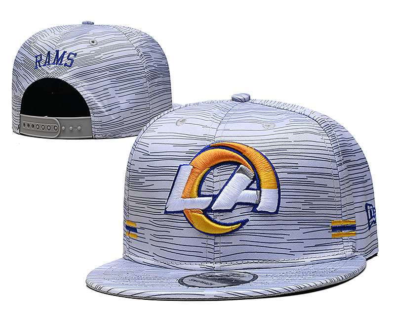 Rams Team Logo New Era Gray 2020 NFL Sideline Adjustable Hat TX