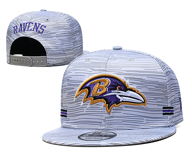 Ravens Team Logo New Era Gray 2020 NFL Sideline Adjustable Hat TX