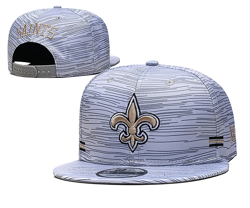 Saints Team Logo New Era Gray 2020 NFL Sideline Adjustable Hat TX