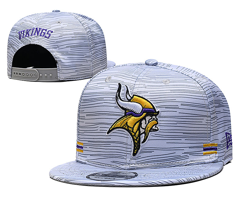 Vikings Team Logo New Era Gray 2020 NFL Sideline Adjustable Hat TX