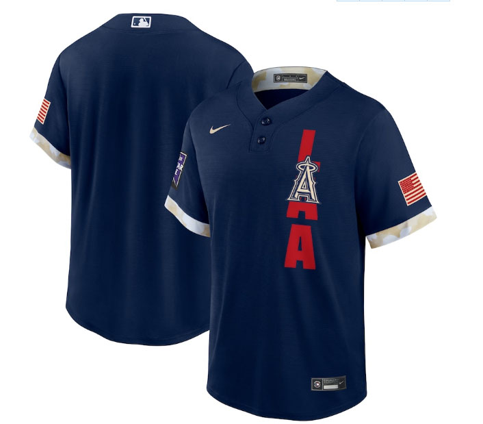 Angels Blank Navy Nike 2021 MLB All-Star Cool Base Jersey