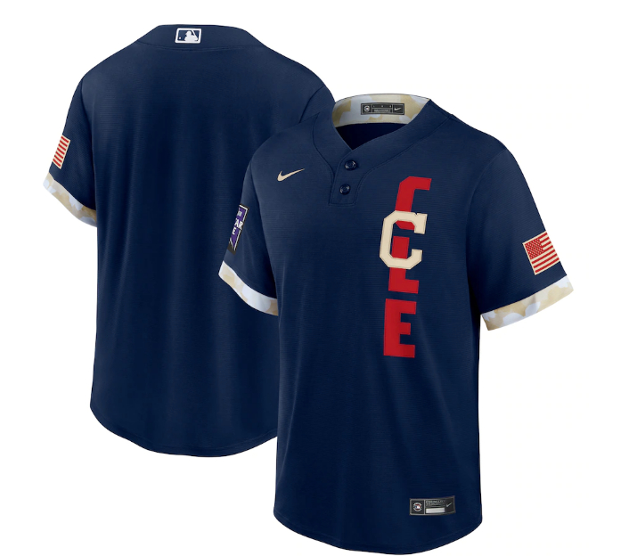 Indians Blank Navy Nike 2021 MLB All-Star Cool Base Jersey