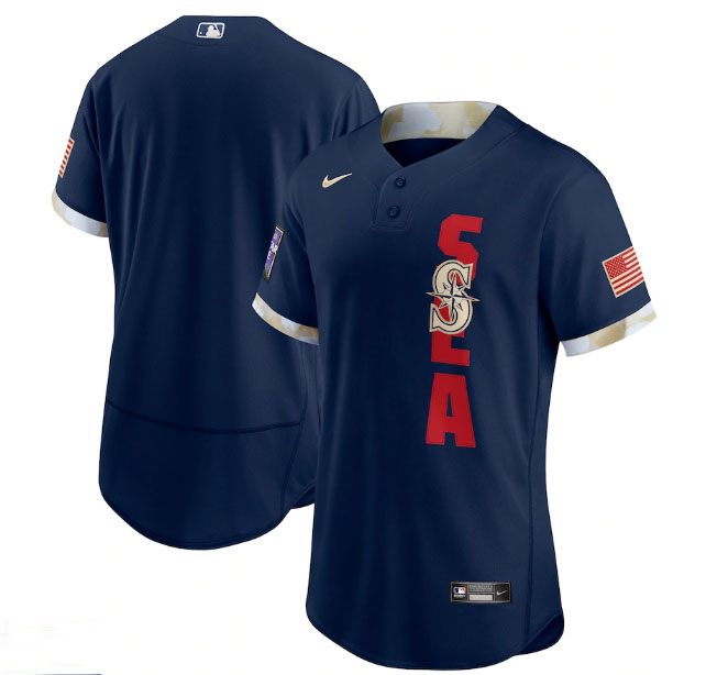 Mariners Blank Navy Nike 2021 MLB All-Star Flexbase Jersey