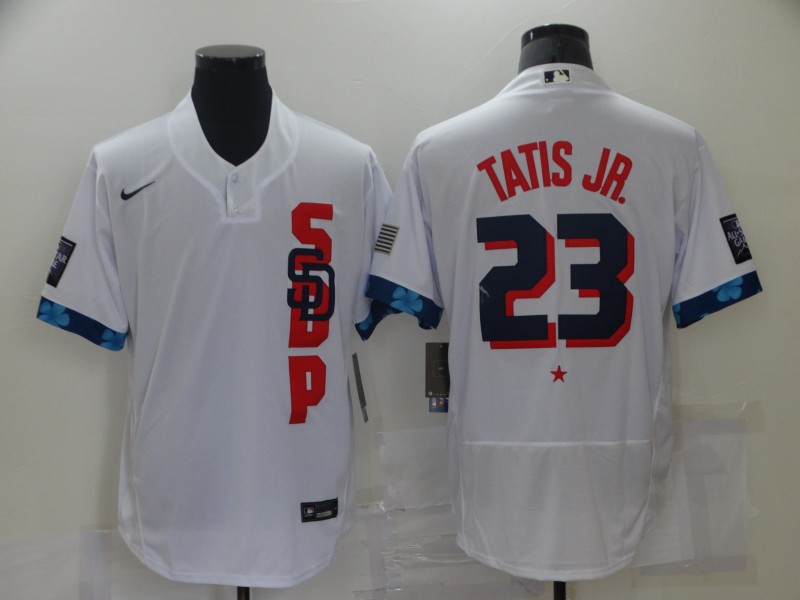 Padres 23 Fernando Tatis Jr. White Nike 2021 MLB All-Star Flexbase Jersey