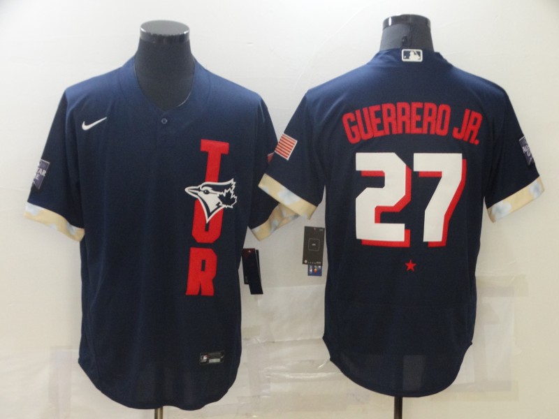 Jays 27 Vladimir Guerrero Jr. Navy Nike 2021 MLB All-Star Flexbase Jersey