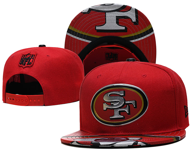 49ers Team Logo Red New Era Adjustable Hat YD - Click Image to Close