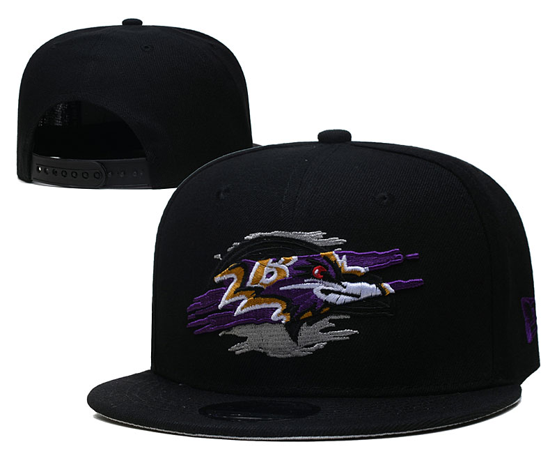 Ravens Team Logo Black New Era Adjustable Hat YD