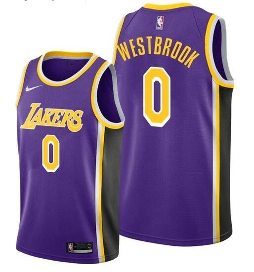 Lakers 0 Russell Westbrook Purple Nike Swingman Jersey