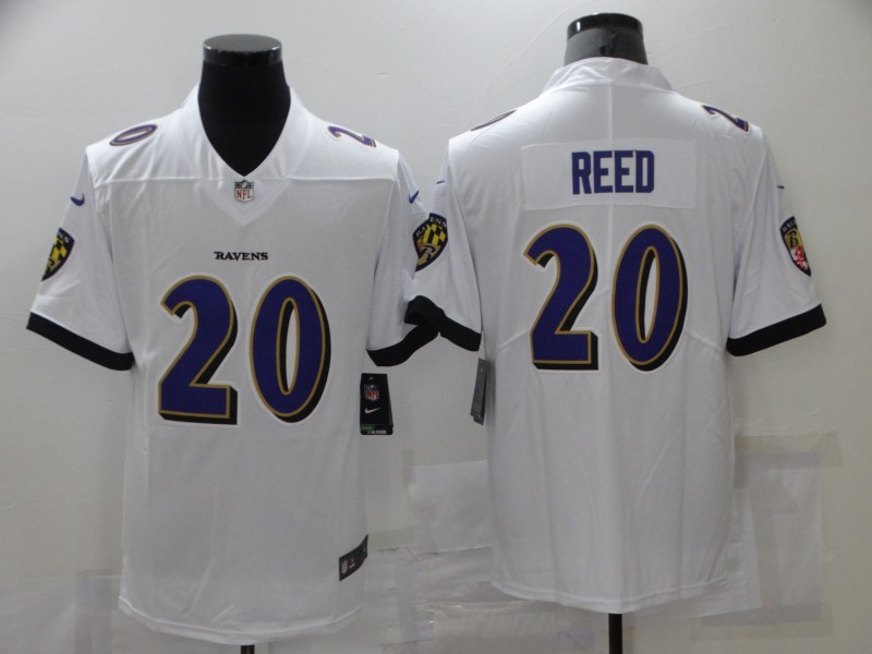 Nike Ravens 20 Ed Reed White Vapor Untouchable Limited Jersey - Click Image to Close