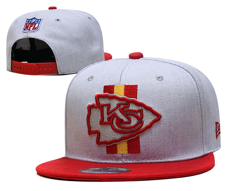 Chiefs Team Logo Gray Red Adjustable Hat YD