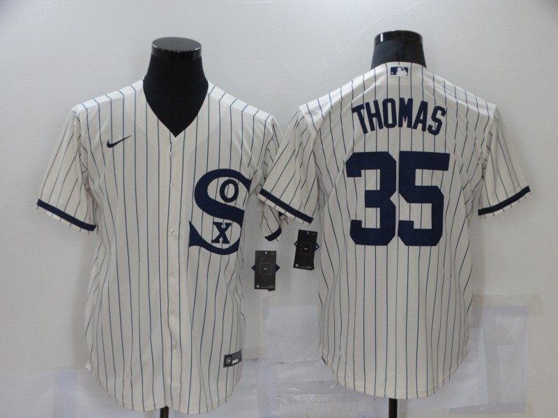White Sox 35 Frank Thomas Cream Nike 2021 Field Of Dreams Player Cool Base Jersey