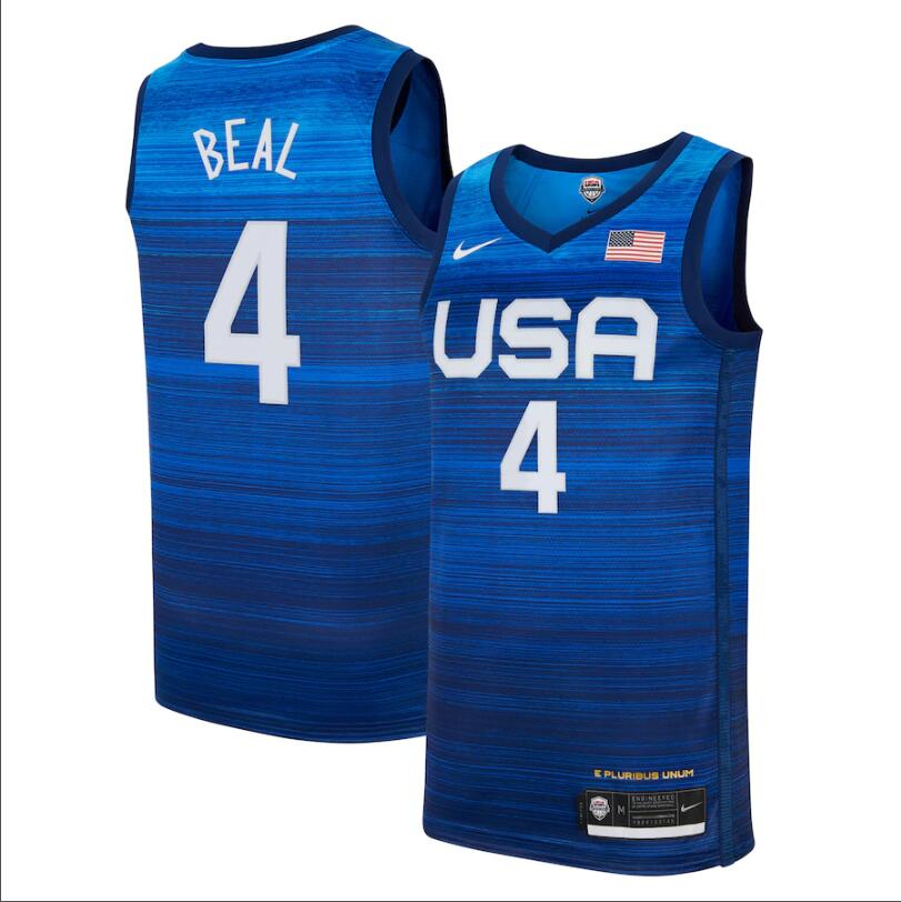Team USA 4 Beal Navy 2021 Olympics Basketball Swingman Jersey
