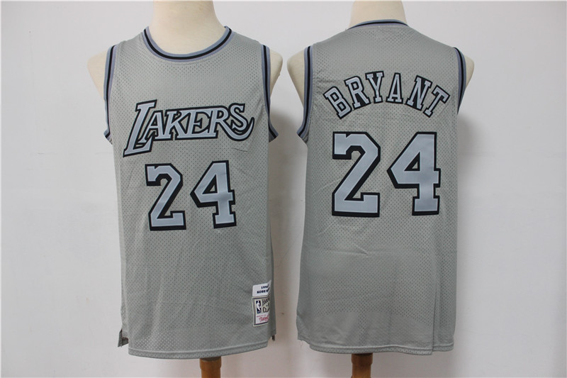 Lakers 24 Kobe Bryant Gray Hardwood Classics Jersey