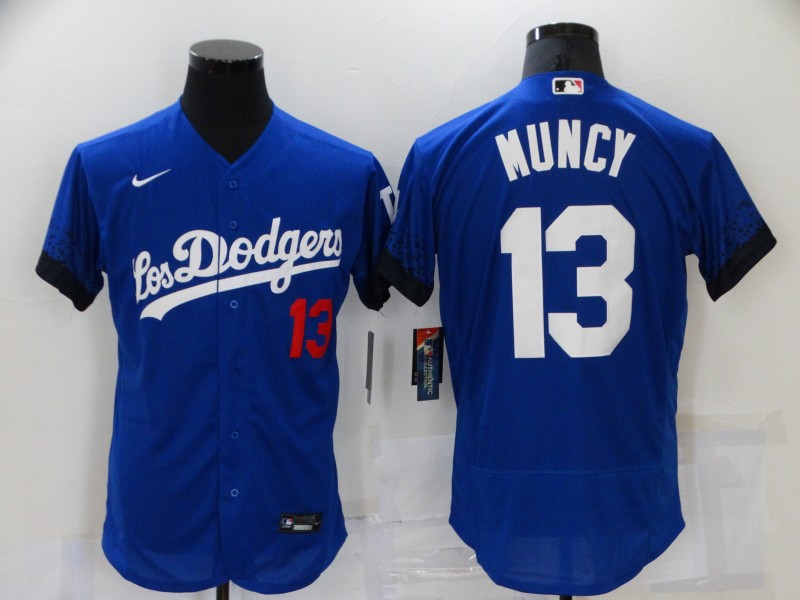 Dodgers 13 Max Muncy Royal 2021 City Connect Flexbase Jersey