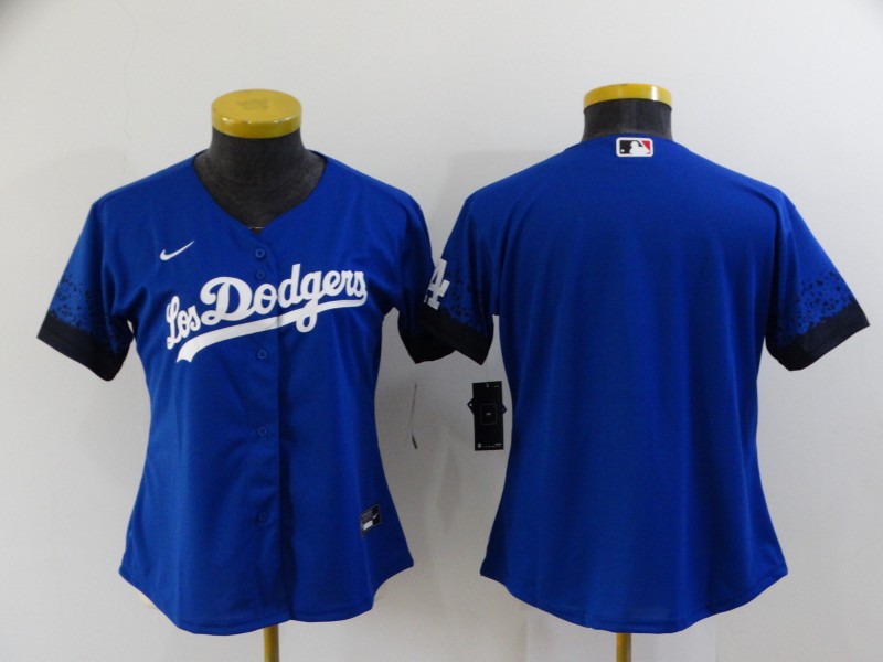 Dodgers Blank Royal Women 2021 City Connect Cool Base Jersey
