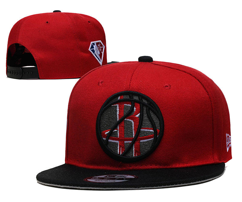 Rockets Team Logo New Era Red Black 2021 NBA Draft Adjustable Hat YD