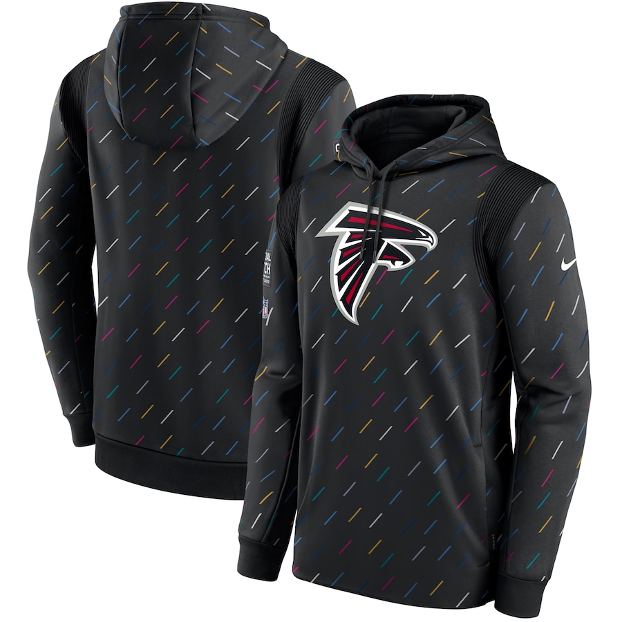 Men's Atlanta Falcons Nike Charcoal 2021 NFL Crucial Catch Therma Pullover Hoodie