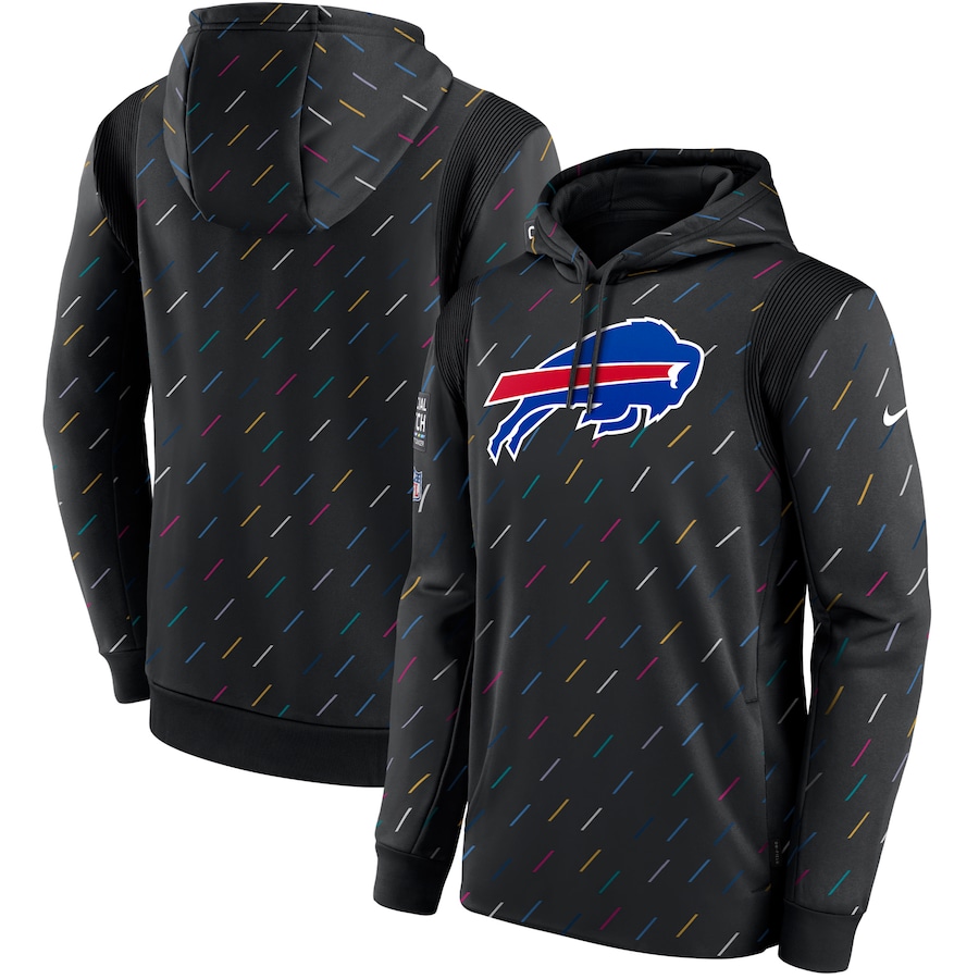 Men's Buffalo Bills Nike Charcoal 2021 NFL Crucial Catch Therma Pullover Hoodie