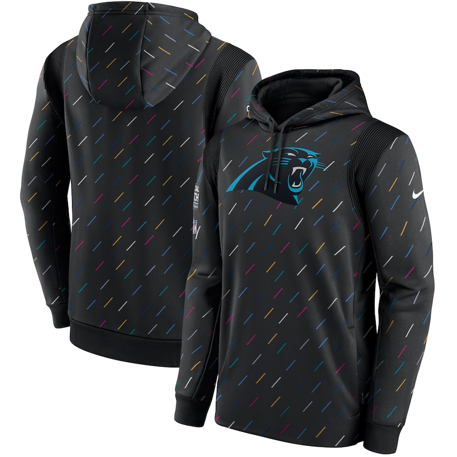 Men's Carolina Panthers Nike Charcoal 2021 NFL Crucial Catch Therma Pullover Hoodie - Click Image to Close