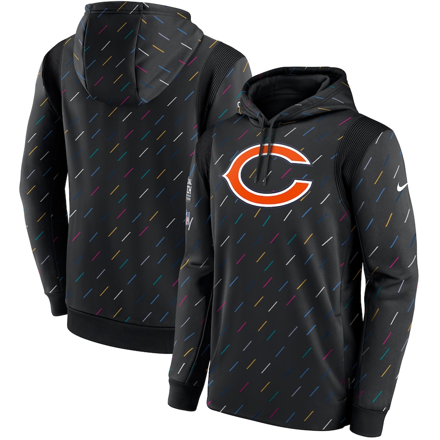 Men's Chicago Bears Nike Charcoal 2021 NFL Crucial Catch Therma Pullover Hoodie