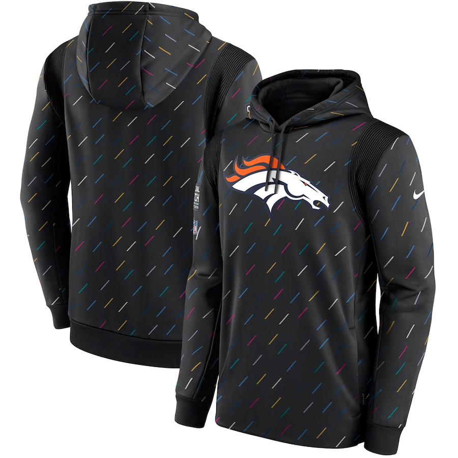 Men's Denver Broncos Nike Charcoal 2021 NFL Crucial Catch Therma Pullover Hoodie - Click Image to Close