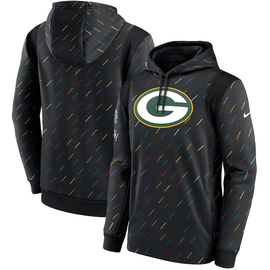 Men's Green Bay Packers Nike Charcoal 2021 NFL Crucial Catch Therma Pullover Hoodie