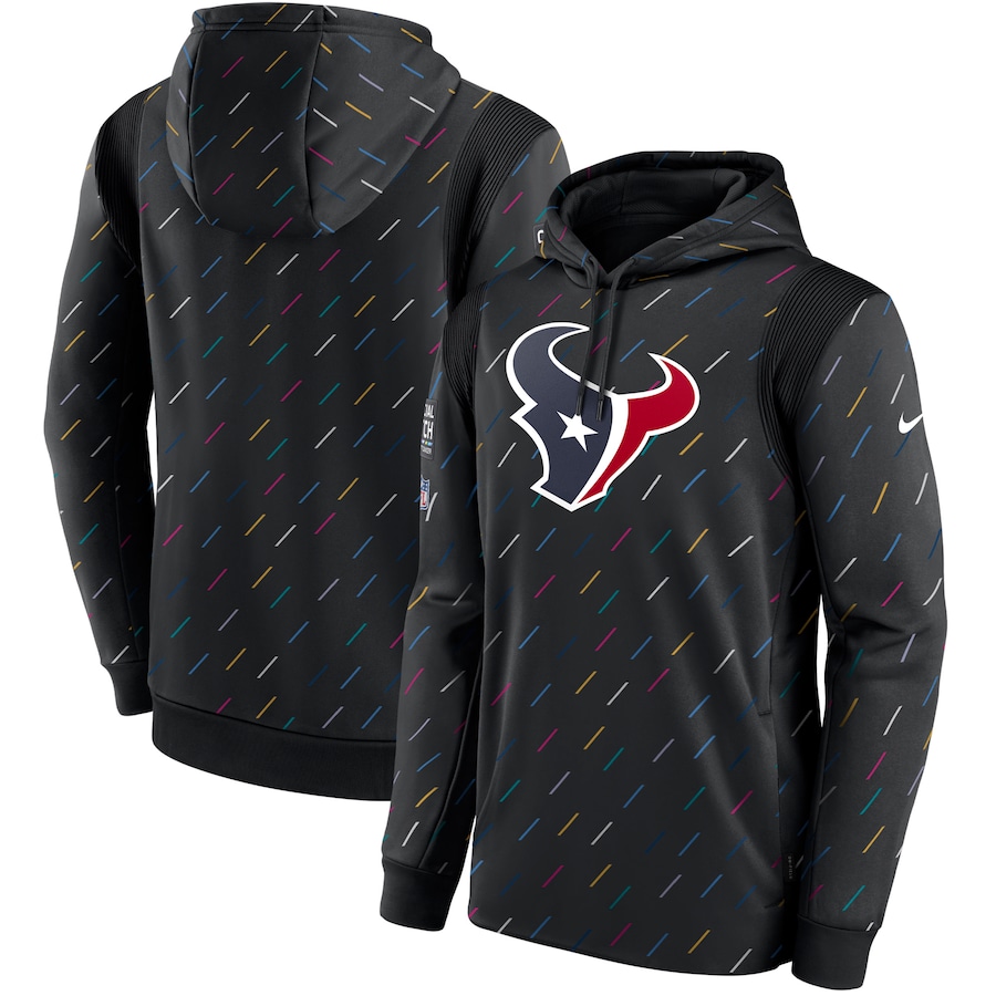 Men's Houston Texans Nike Charcoal 2021 NFL Crucial Catch Therma Pullover Hoodie